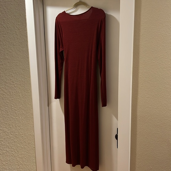 Tall M Oxblood Banana Republic Midi Wrap Knit Dress - Picture 5 of 6